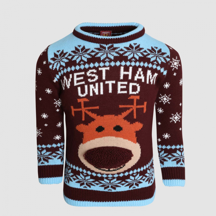 Junior Reindeer Pom Pom Christmas Jumper