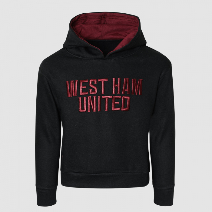 Junior Black Emb West Ham Hoodie