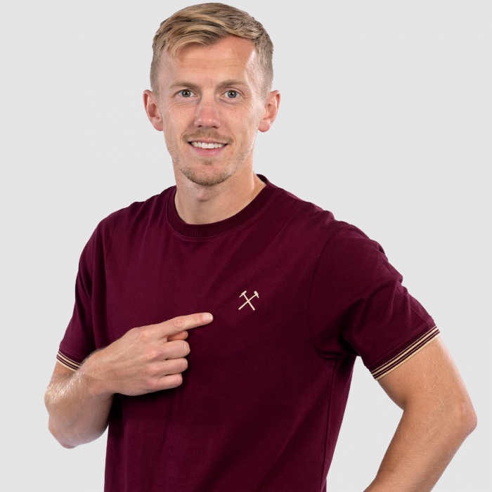 Adults Claret Embroidered Hammers T-Shirt