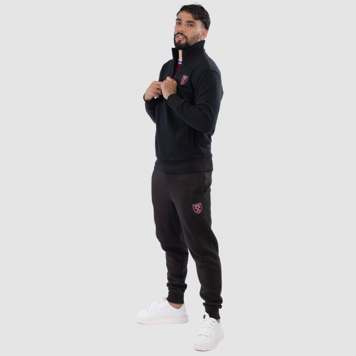 Club Classics - Adults Black Quarter Zip Fleece