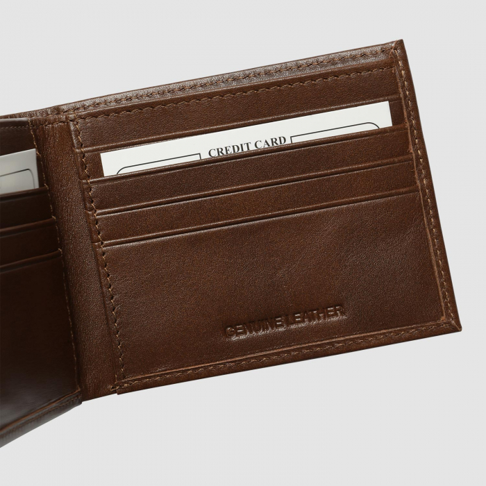 Brown Leather Bi-Fold Wallet