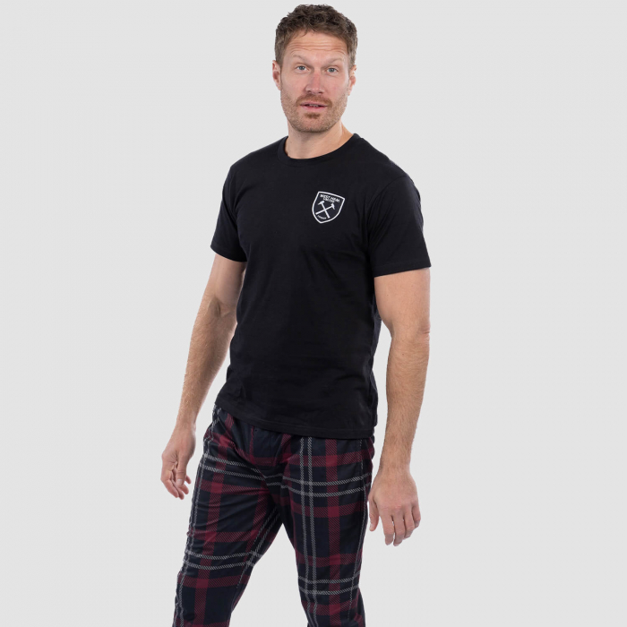 Mens Black Short Sleeved Lounge Top