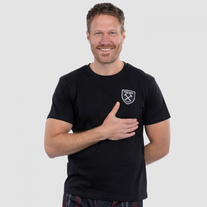 Mens Black Short Sleeved Lounge Top