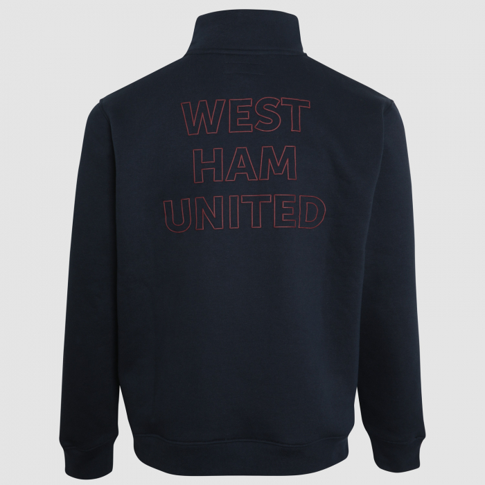 Adults Navy WHU Quarter Zip Sweat Top