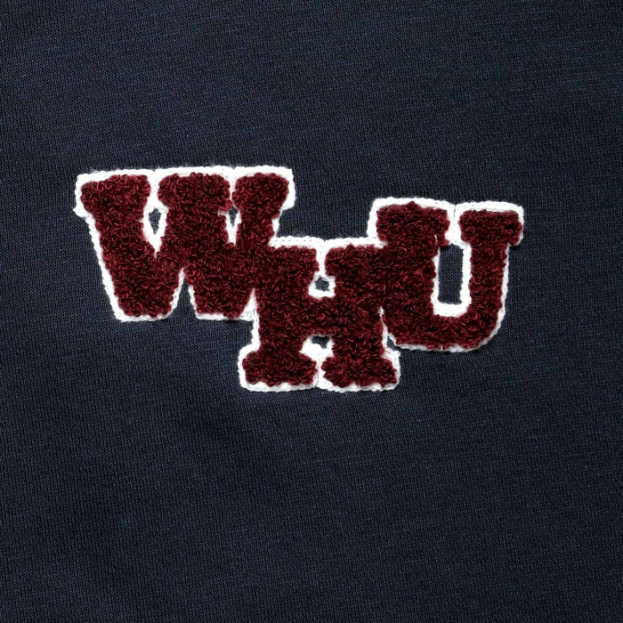 Adults Navy WHU Quarter Zip Sweat Top