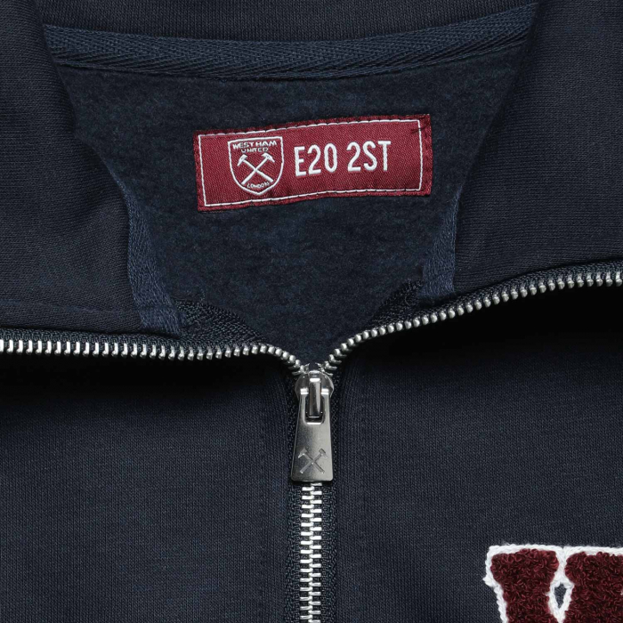 Adults Navy WHU Quarter Zip Sweat Top