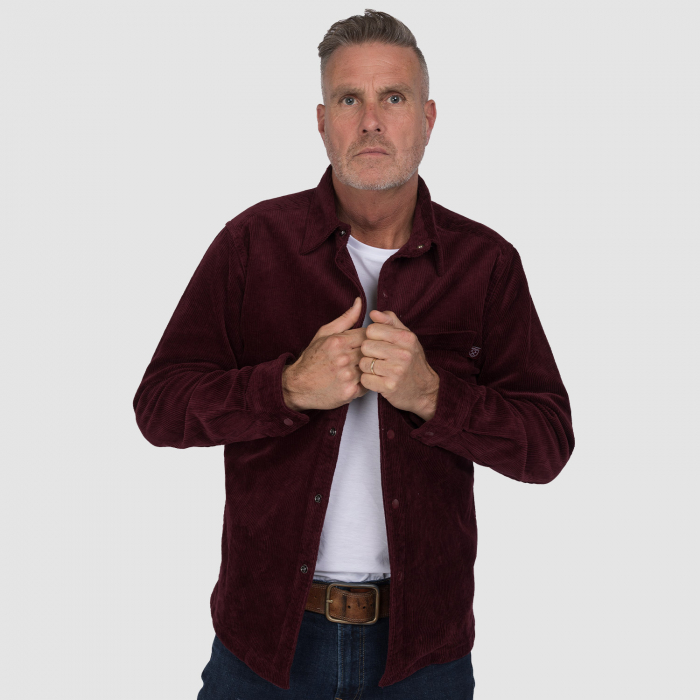 Adults Claret Corduroy Overshirt