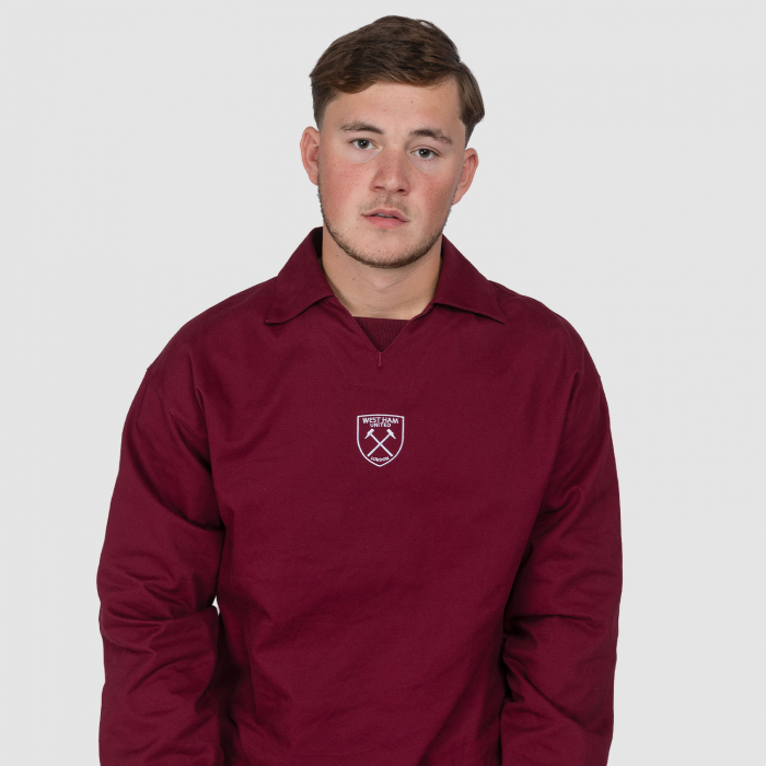 Adults Claret Retro Cotton Drill Top
