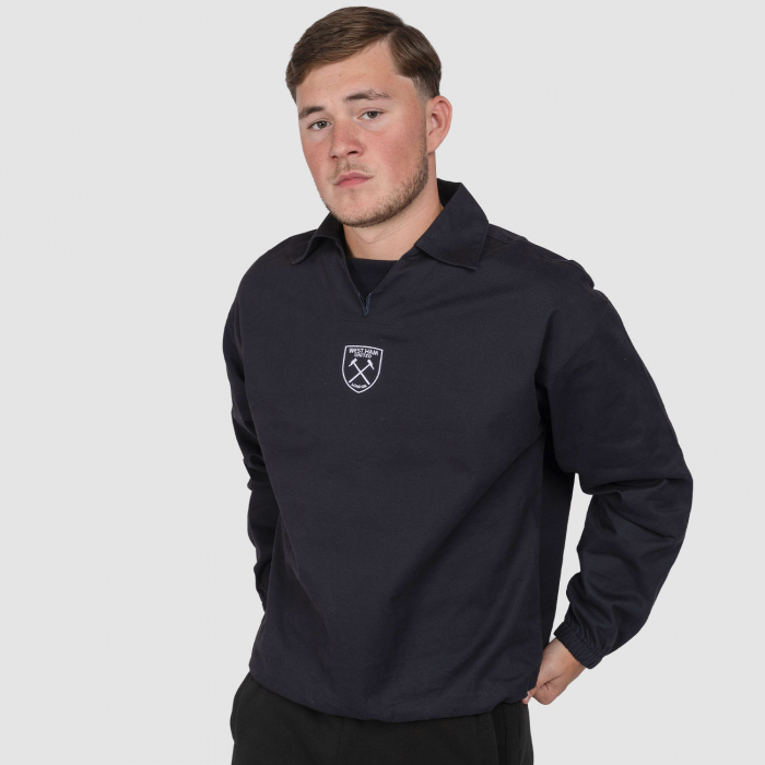 Adults Navy Retro Cotton Drill Top