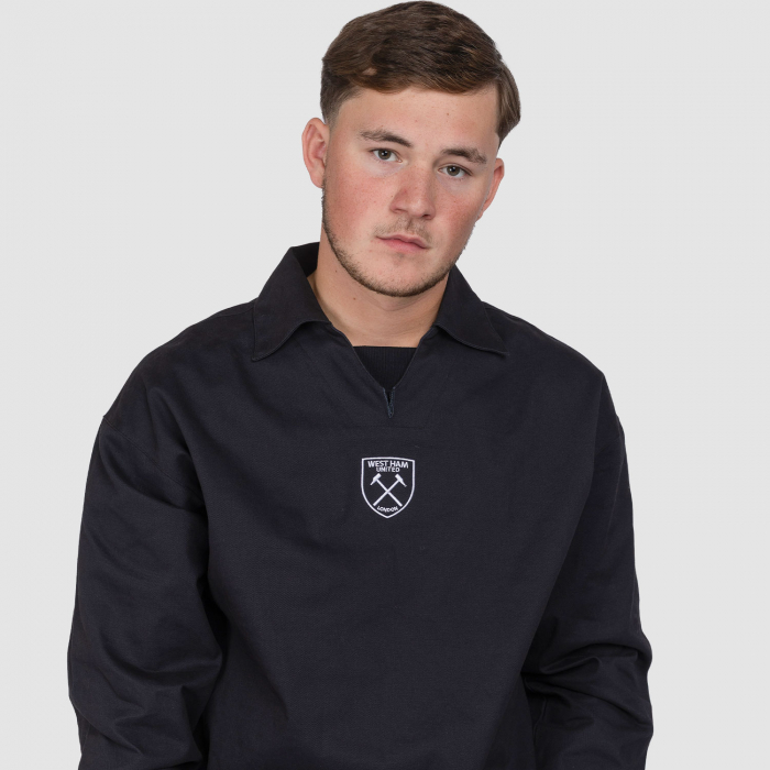 Adults Navy Retro Cotton Drill Top