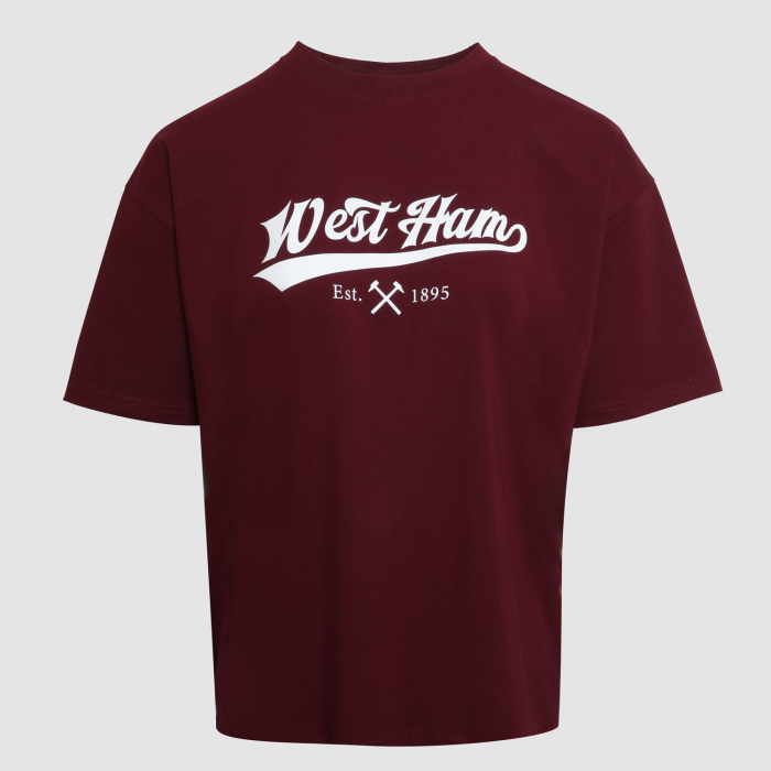 Womens Claret West Ham Scroll T-Shirt