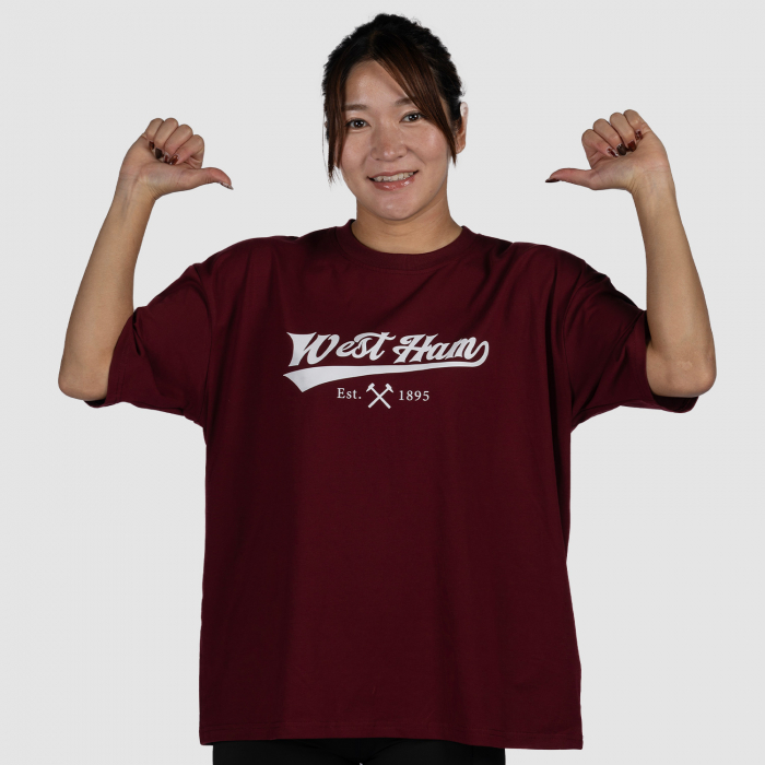 Womens Claret West Ham Scroll T-Shirt