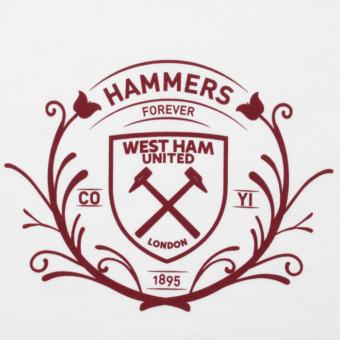 Womens White Tonal Tulip Scroll T-Shirt