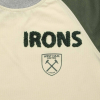 Irons wording on West Ham Junior Chenille Cream, Green & Grey T-Shirt