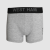 West Ham Junior 2 Pack Boxer Shorts - Black/Grey