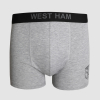 West Ham 2 Pack Boxer Shorts - Black/Grey