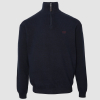 Adults Navy Waffle Quarter Zip Sweater