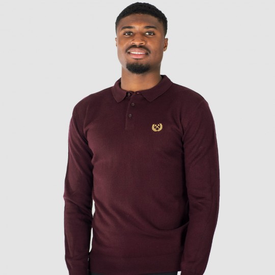 Claret Knitted Polo