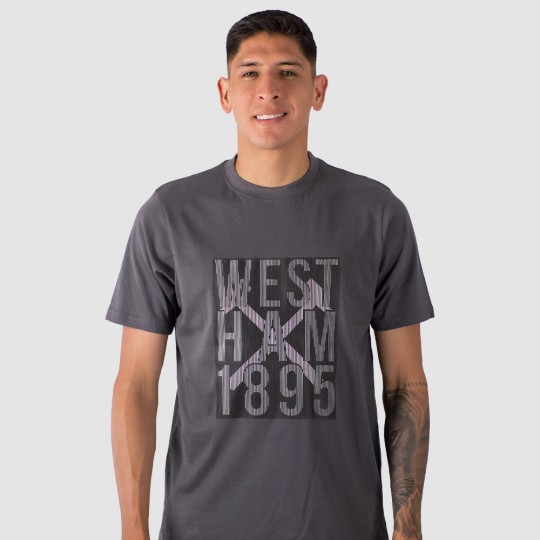 West Ham Charcoal Raised Rubber T-Shirt