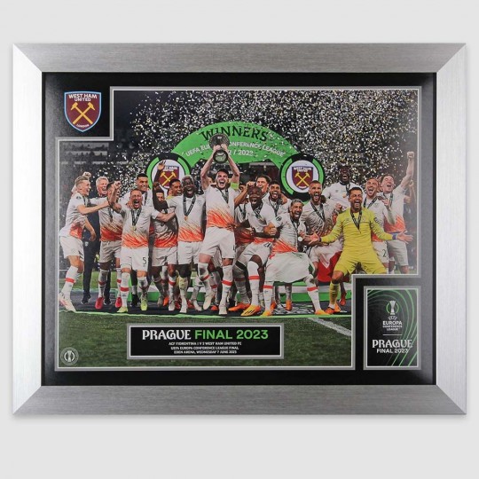 UEFA 20X16 Trophy Lift Premium Framed Print