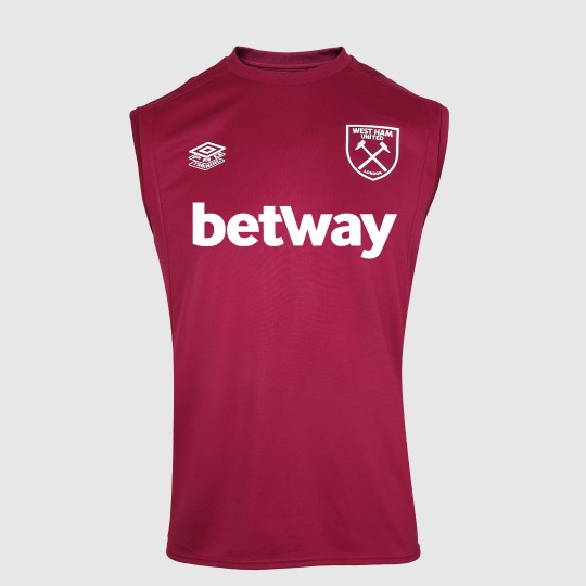 West Ham Adults Sleeveless Jersey - Sponsored