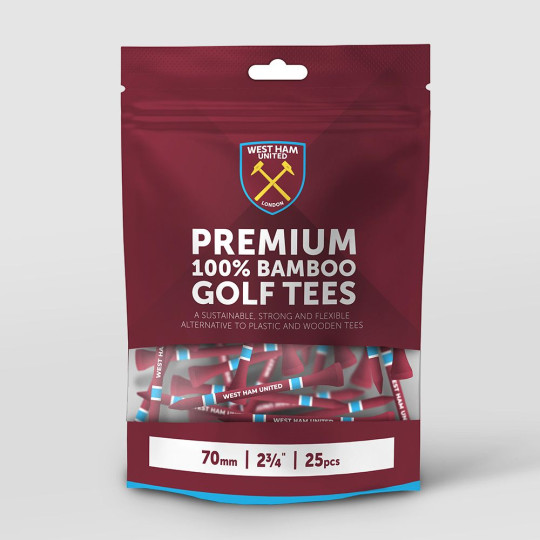West Ham 25 Pack Claret Bamboo Golf Tees
