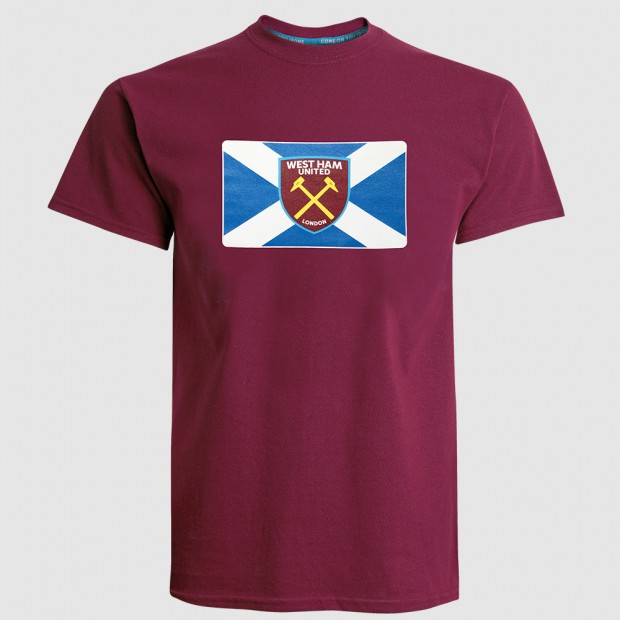 2425 - Claret Scotland Flag/Crest T-Shirt