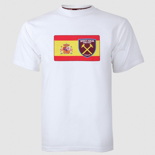 2425 - White Spain Flag/Crest T-Shirt