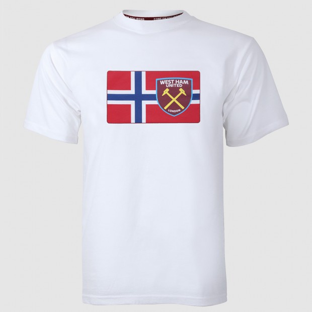 2425 - White Norway Flag/Crest T-Shirt