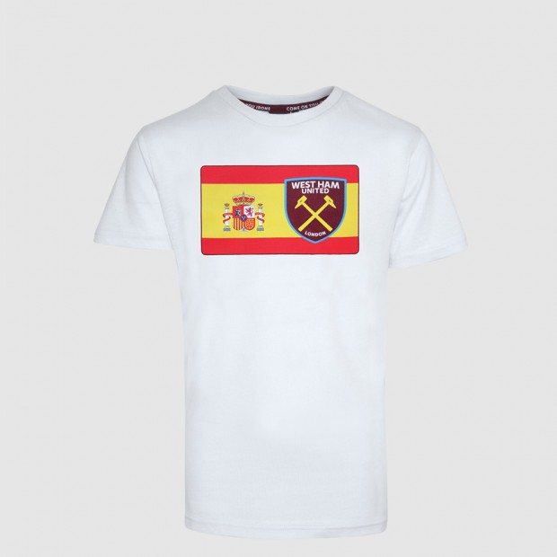 2418 - White Spain Flag/Crest T-Shirt