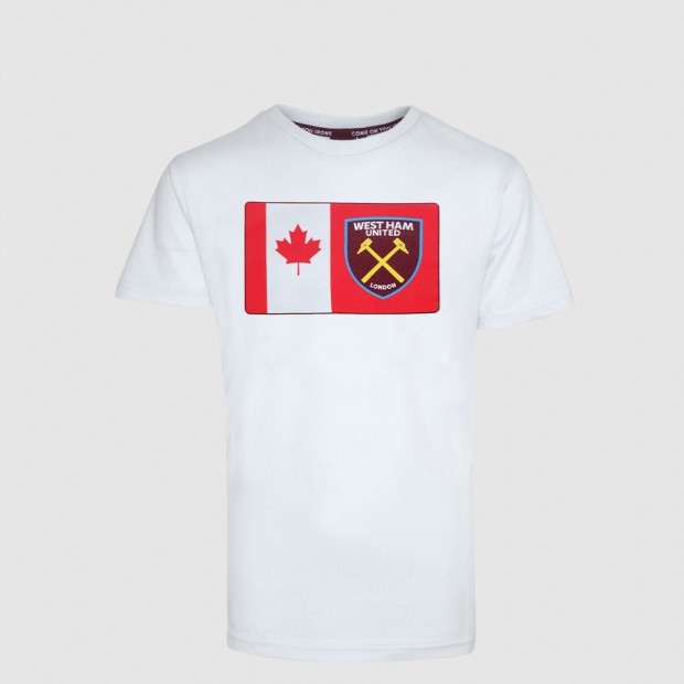 2418 - White Canada Flag/Crest T-Shirt
