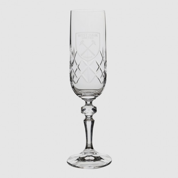 West Ham Crystal Champagne Glass