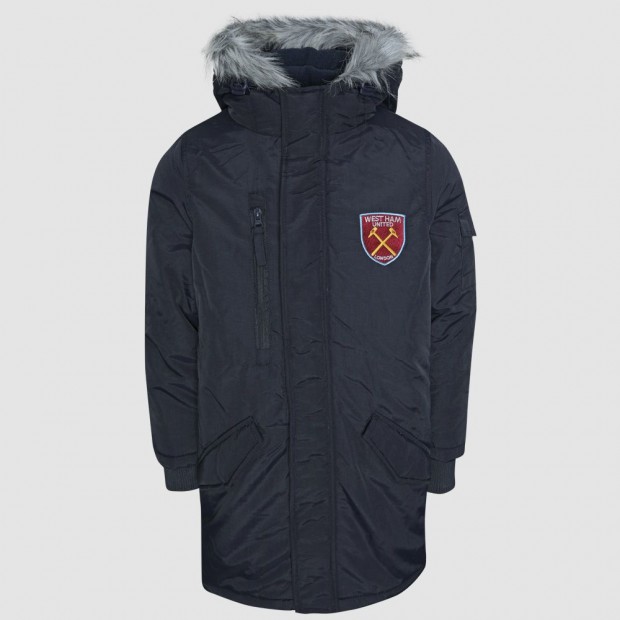 Junior Navy Fur Trim Parka
