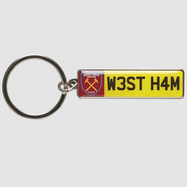 West Ham License Plate Keyring