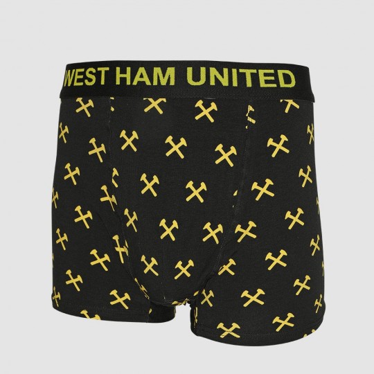 West Ham Junior Black Crossed Hammers Boxer Shorts