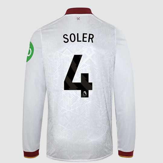 West Ham Umbro Junior Long Sleeve Third Shirt 24/25 - White