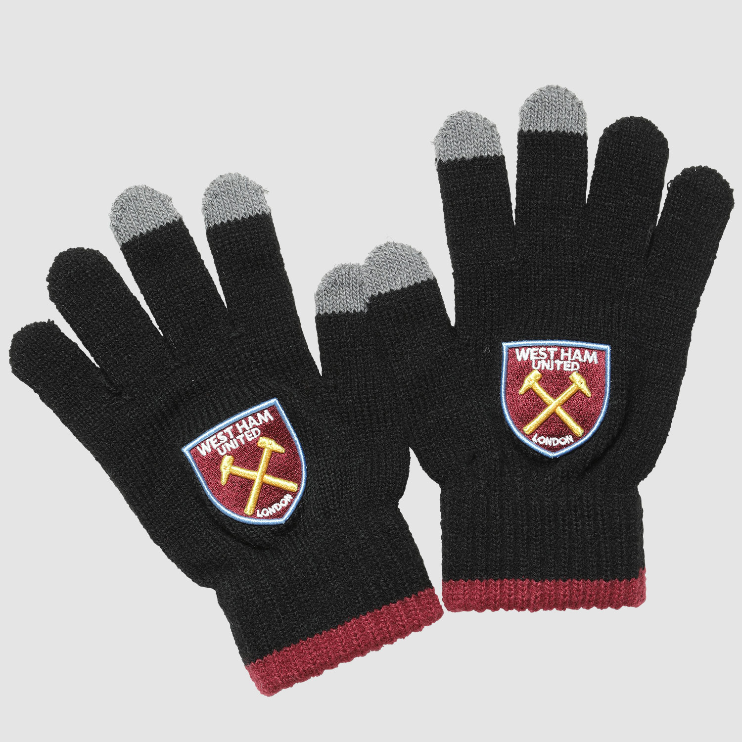 West Ham Junior Black Touch Screen Gloves