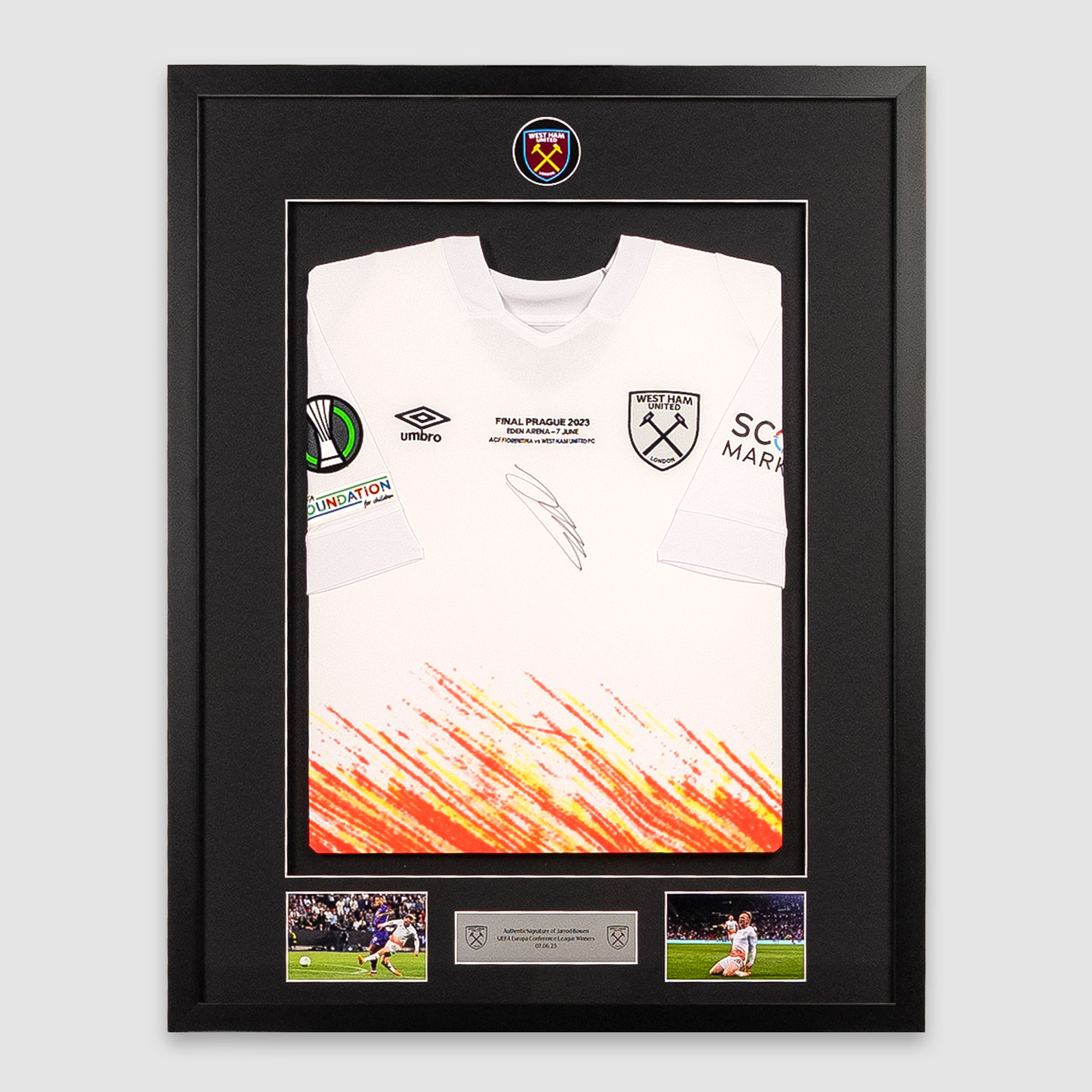 Framed Signed Bowen Conference League Final Shirt