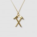 18CT Gold Plated Crossed Hammers Pendant & Chain
