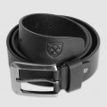 Black Crest Leather Belt