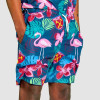 Adult Hawaiian Flamingo Shorts - Green
