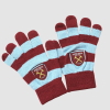 Junior Claret/Sky Striped Gloves