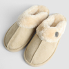 Womens Cream Mule Slippers