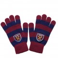 Youth Claret/Navy Striped Gloves