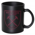 West Ham Black Frosted Glass Mug