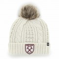 West Ham 47 - Womens White Cable Cuff Knit Hat
