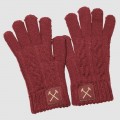 Claret Chunky Cable Gloves