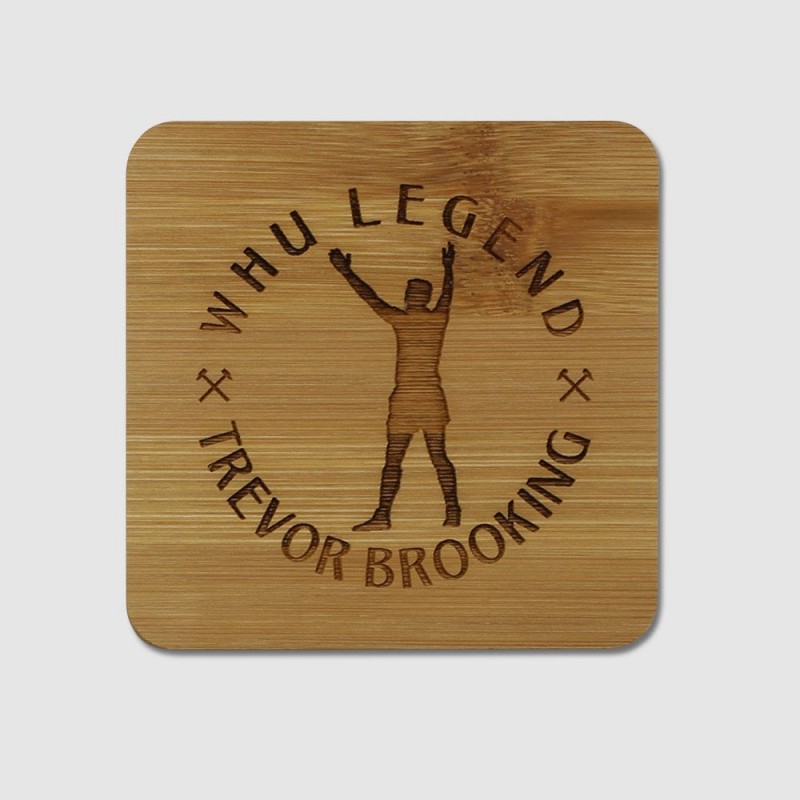 West Ham Legends Brooking - Bamboo Coaster