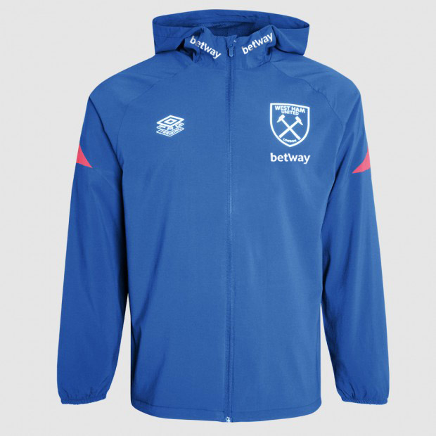 West Ham Adults Training Shower Jacket Sponsored