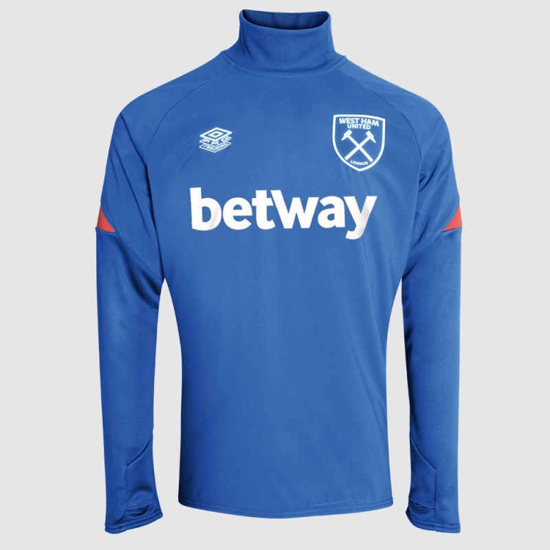 West Ham Adults Blue Drill Top Sponsored